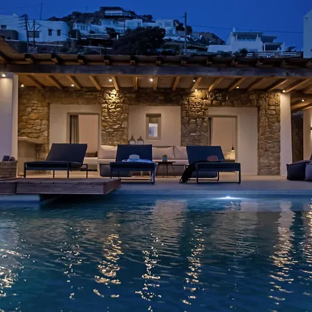 Aura Seaview Sunset Pool W Night Security Guard - Six Bedrooms Villa Fanari (Mykonos)