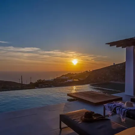 Aura Seaview Sunset Pool W Night Security Guard - Six Bedrooms Fanari (Mykonos)