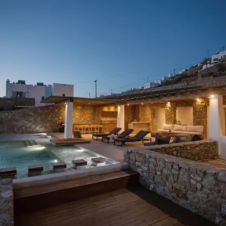 Aura Seaview Sunset Pool W Night Security Guard - Six Bedrooms Villa Fanari (Mykonos)