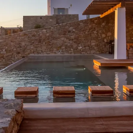 Aura Seaview Sunset Pool W Night Security Guard - Six Bedrooms * Fanari (Mykonos)